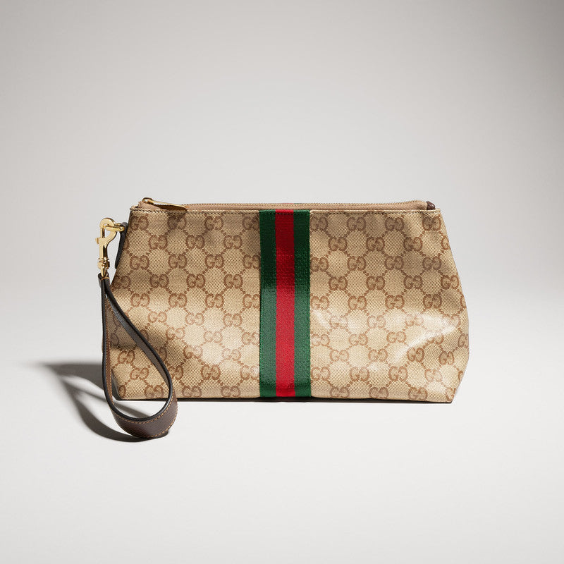Gucci Gucci Small Pouch Gg With Web Detail - World Class Fashion
