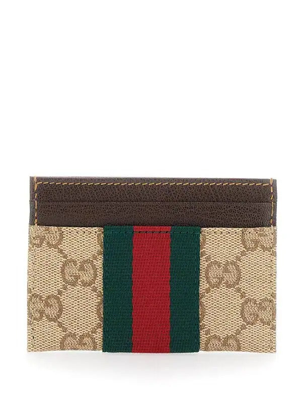 Gucci Gucci Gg Cards Holder With Web Detail - World Class Fashion