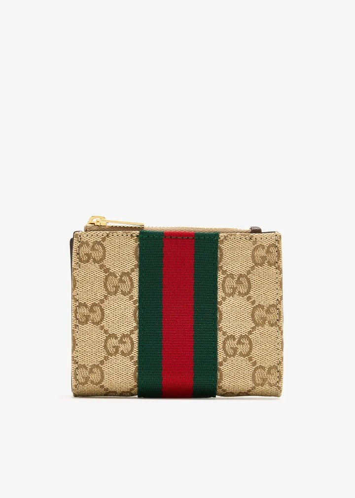 Gucci Gucci Gg Wallet With Web Detail - World Class Fashion
