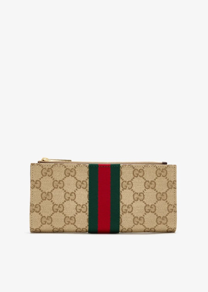 Gucci Gucci Gg Wallet With Web Detail - World Class Fashion