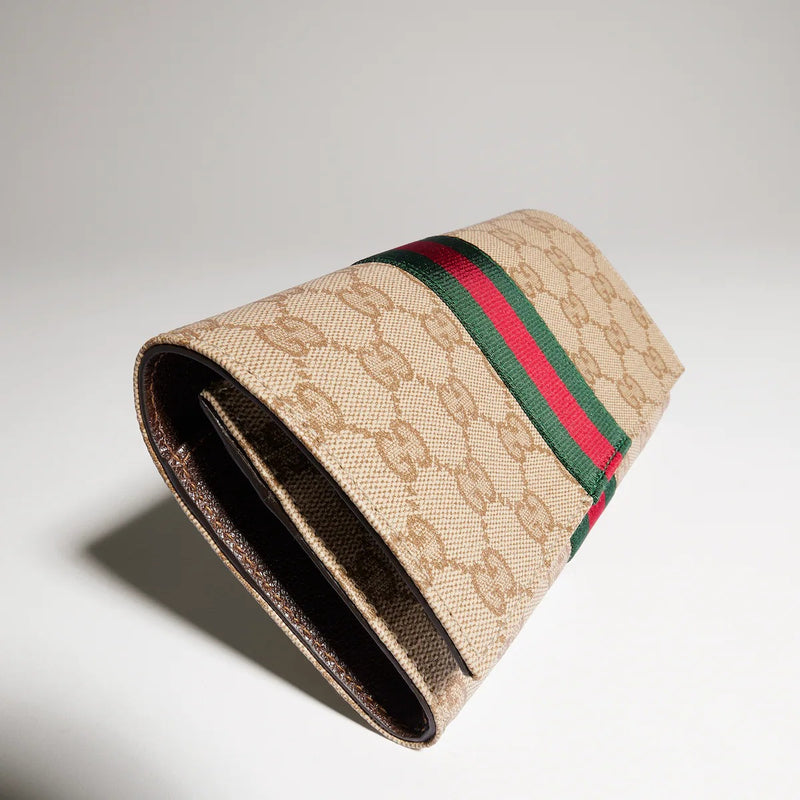 Gucci Gucci Gg Wallet With Web Detail - World Class Fashion