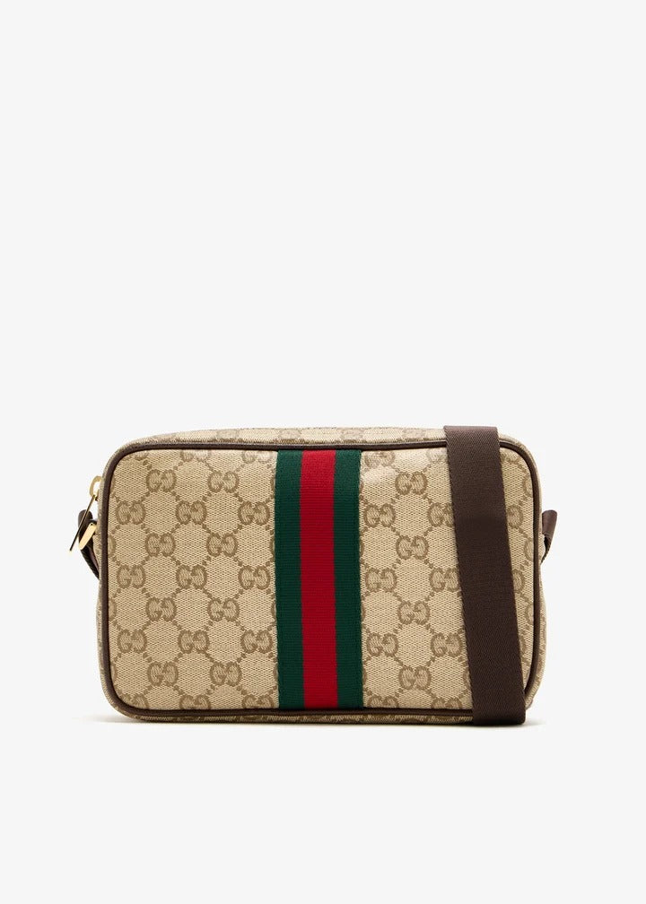 Gucci Gucci Small Gg Crossbody Bag With Web Detail - World Class Fashion