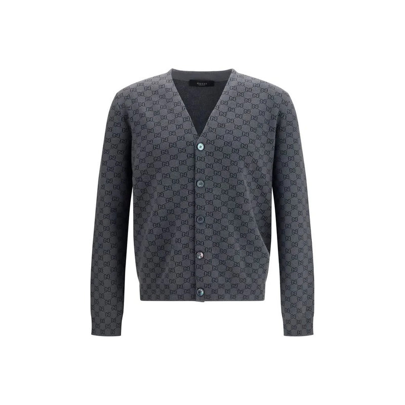 Gucci Gucci GG Wool and Silk Cardigan Grey - World Class Fashion