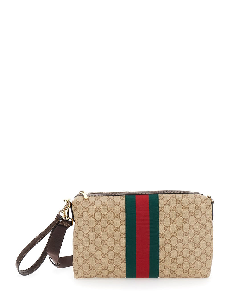 Gucci Gucci Gg Crossbody Bag With Web Detail - World Class Fashion