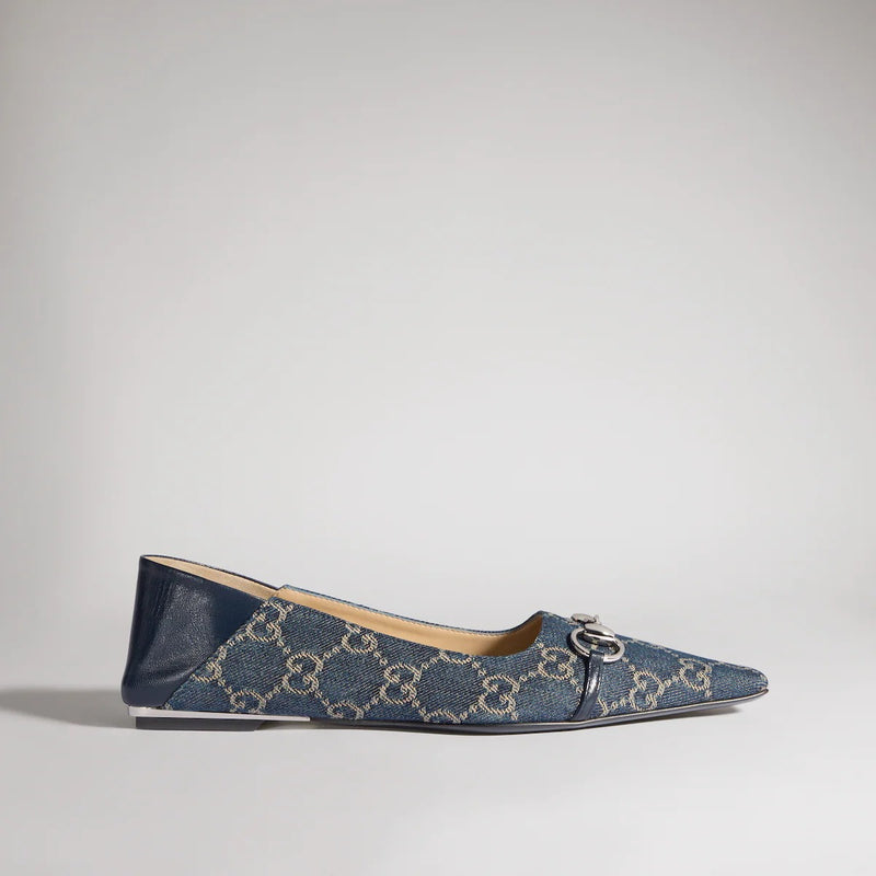 Gucci Gucci Vittoria Ballet Flats Blue Women - World Class Fashion