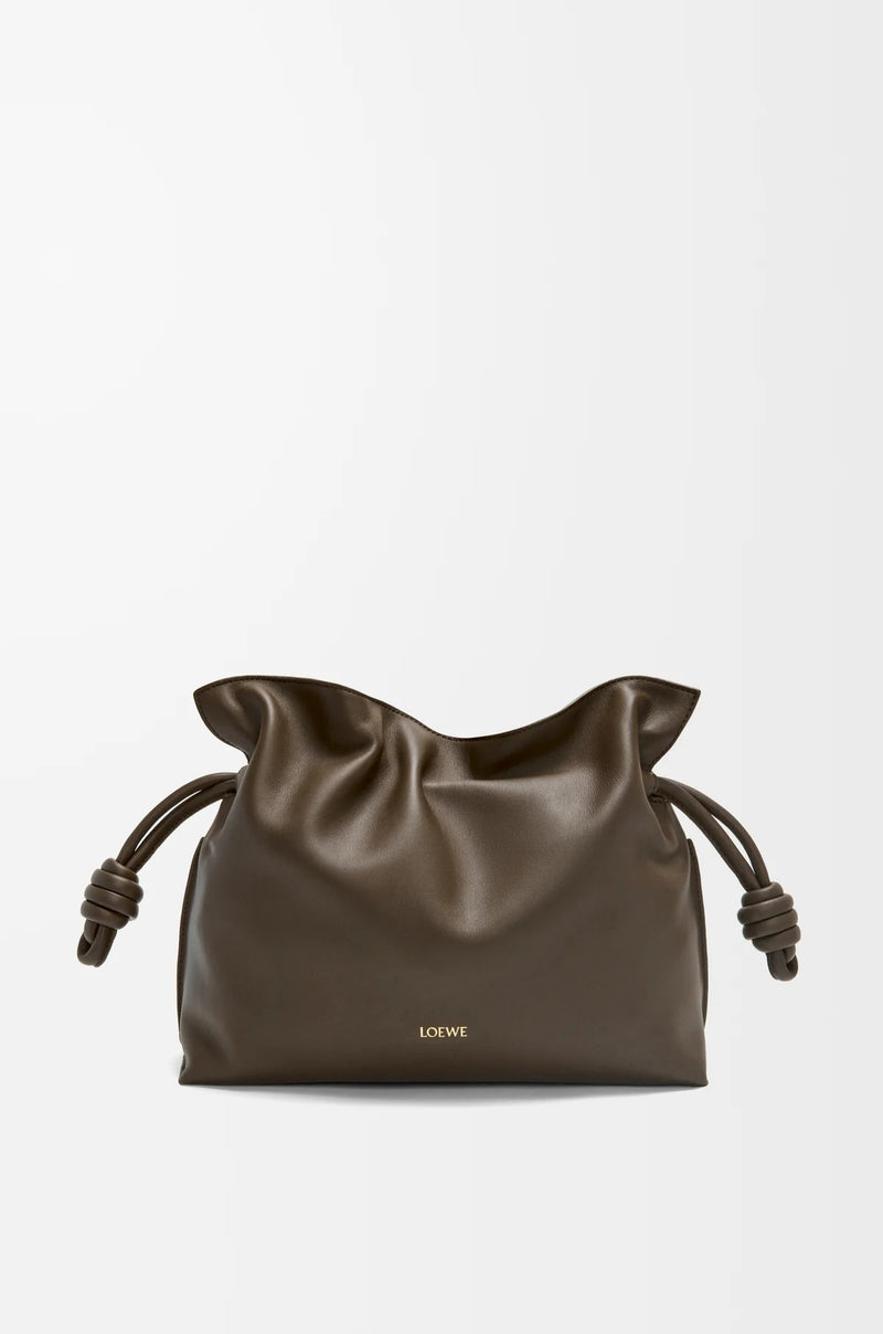 Loewe Loewe Flamenco Clutch Mediano Con Cadena Chocolate - World Class Fashion