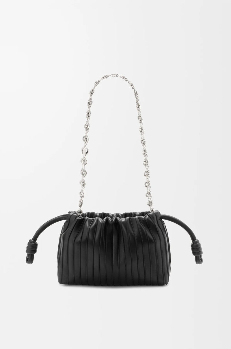 Loewe Loewe Flamenco Pleats Small Crossbody Bag Black - World Class Fashion
