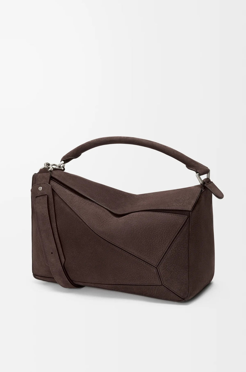Loewe Loewe Puzzle Medium Handbag Dark Chestnut - World Class Fashion