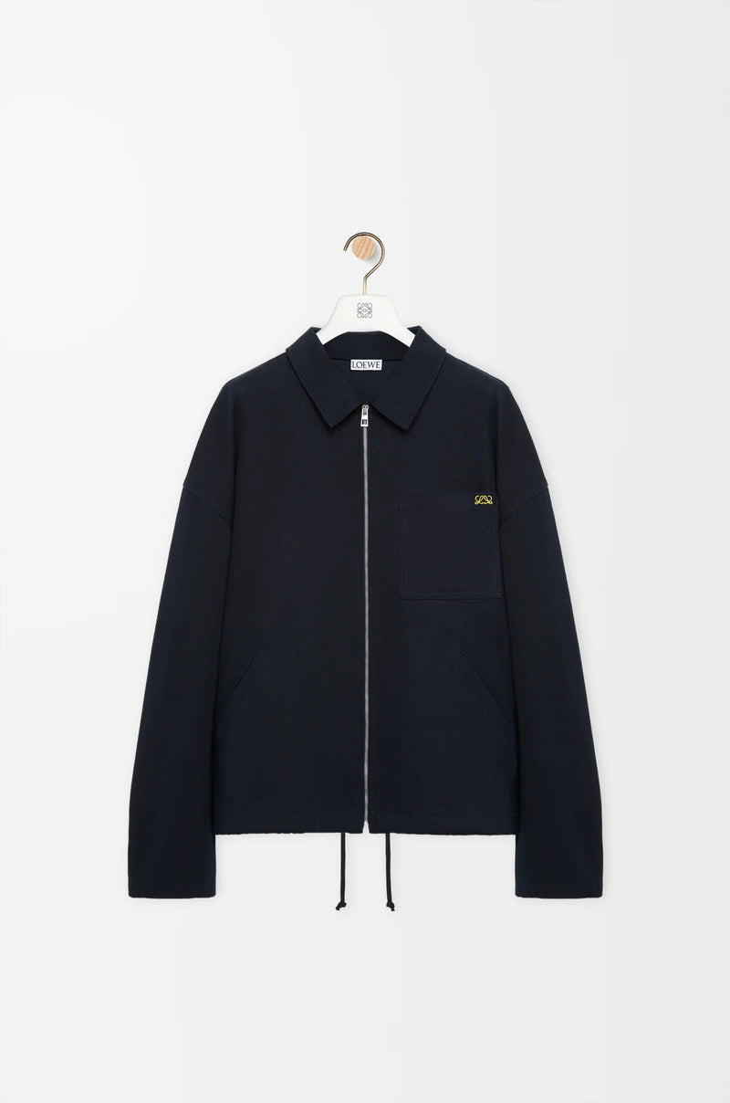 Loewe Loewe Zippered Cotton Jacket Dark Navy - World Class Fashion