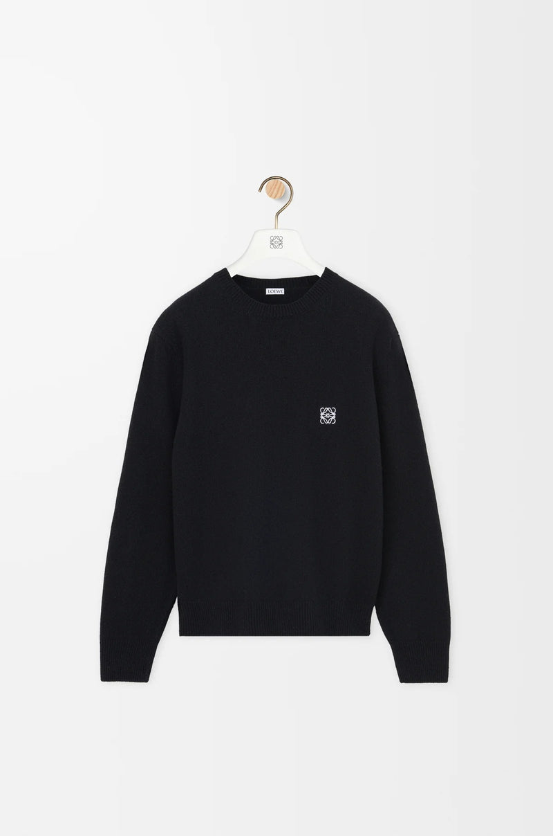 Loewe Loewe Wool Crewneck Knitwear Black Men - World Class Fashion