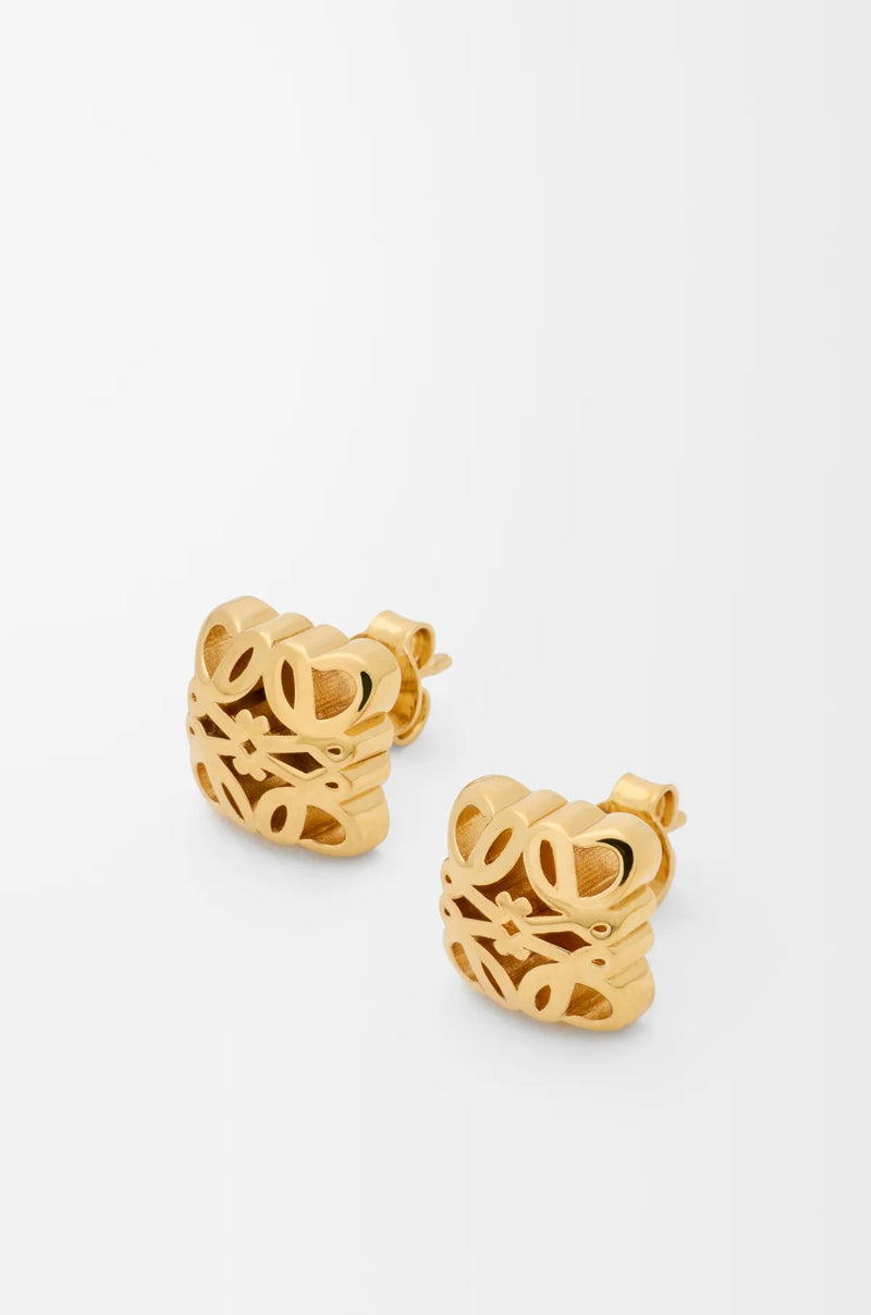 Loewe Loewe Anagram Bombé Earrings Gold - World Class Fashion