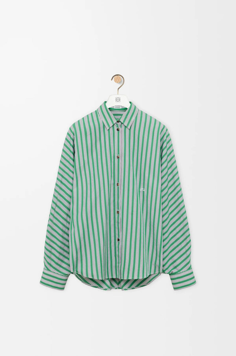 Loewe Loewe Anagram Striped Shirt Green/White - World Class Fashion