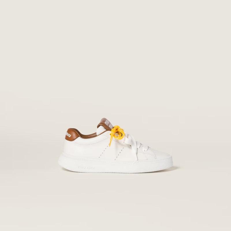 Miu Miu Miu Miu Leather Sneakers With Double Laces - World Class Fashion