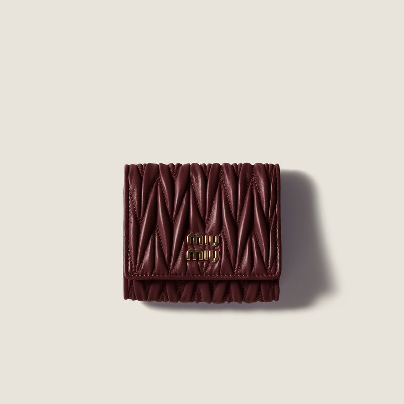 Miu Miu Miu Miu Quilted Nappa Leather Wallet Bordeaux - World Class Fashion