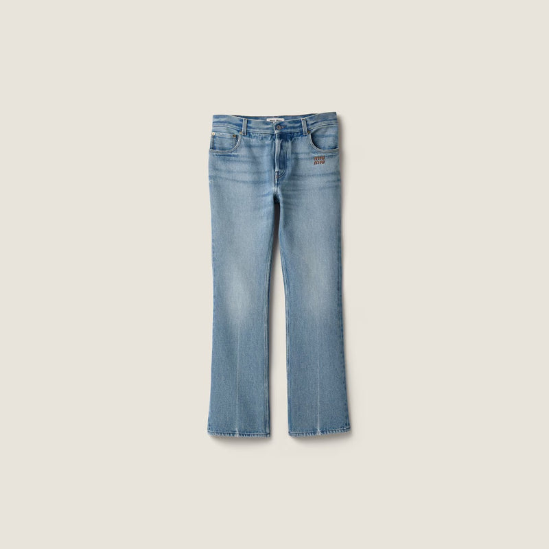 Miu Miu Miu Miu Five Pocket Jeans Light Blue - World Class Fashion