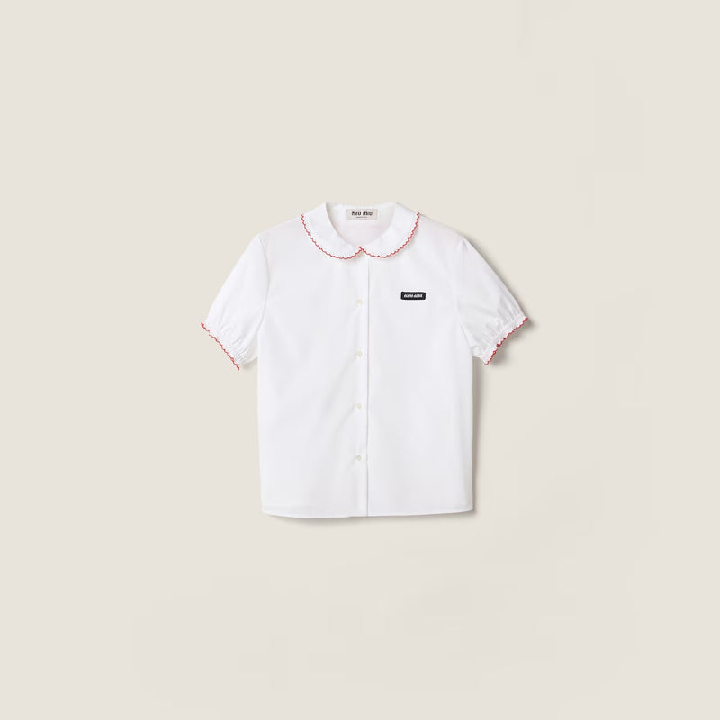 Miu Miu Miu Miu Short Sleeves Shirt White Women - World Class Fashion