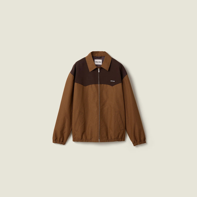 Miu Miu Miu Miu Zippered Lightweight Jacket Brown Women - World Class Fashion