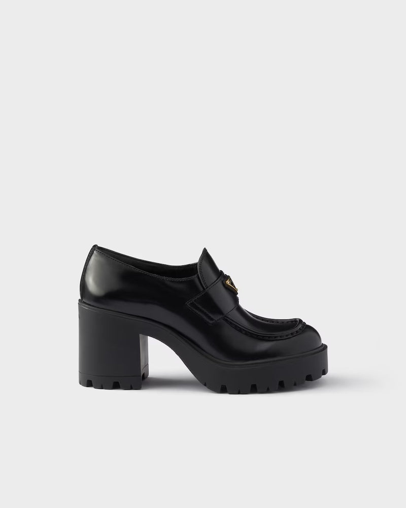 Prada Prada Brushed Leather Loafers Black Women - World Class Fashion