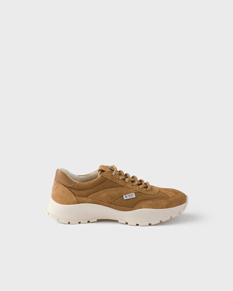 Prada Prada Suede and Mesh Sneakers Brown Women - World Class Fashion