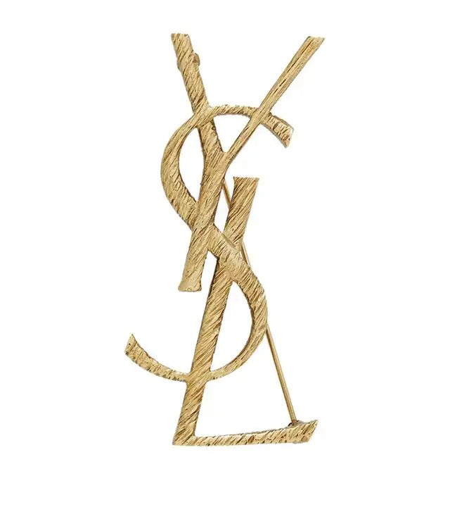 Saint Laurent Saint Laurent Opyum YSL Twisted Brooch Gold - World Class Fashion