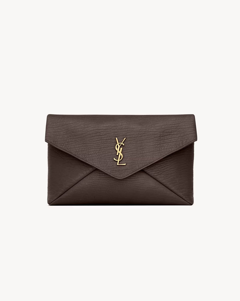 Saint Laurent Saint Laurent Cassandre Pouch Medium Brown - World Class Fashion