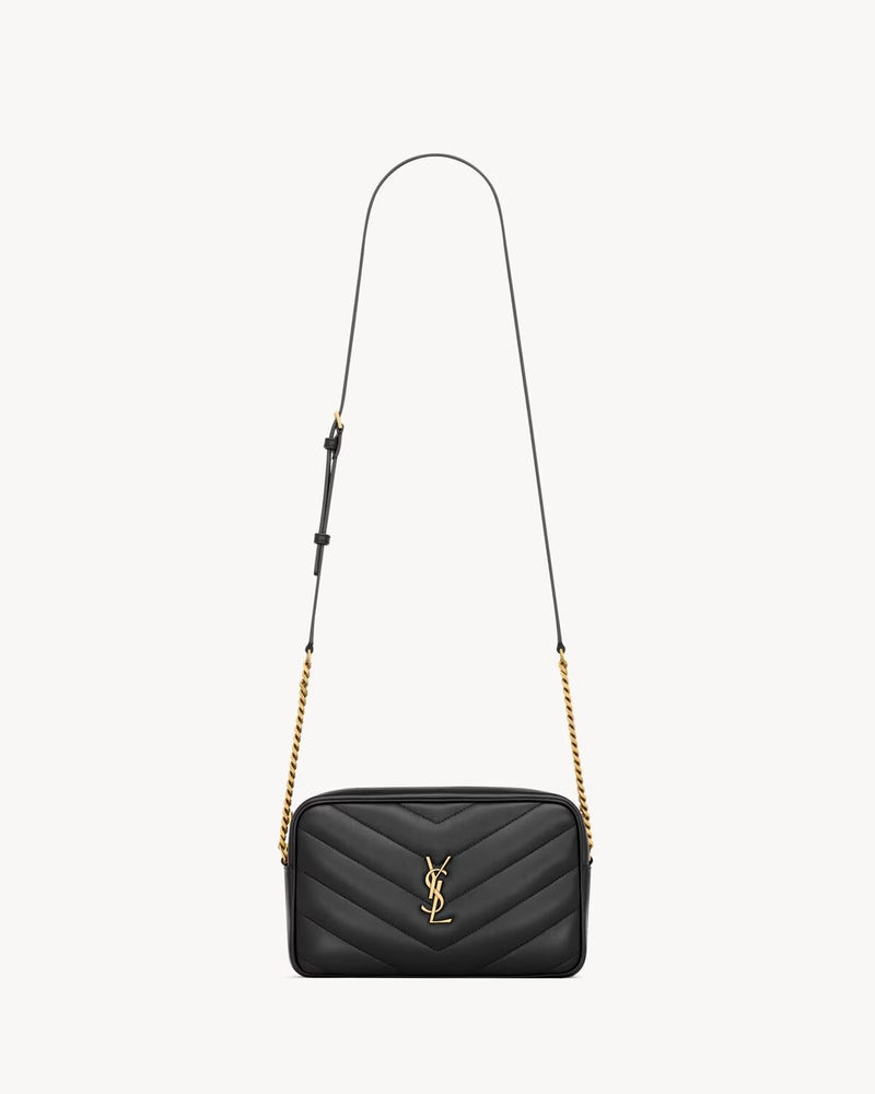 Saint Laurent Saint Laurent Loulou Small Matelassé Crossbody Bag Black - World Class Fashion