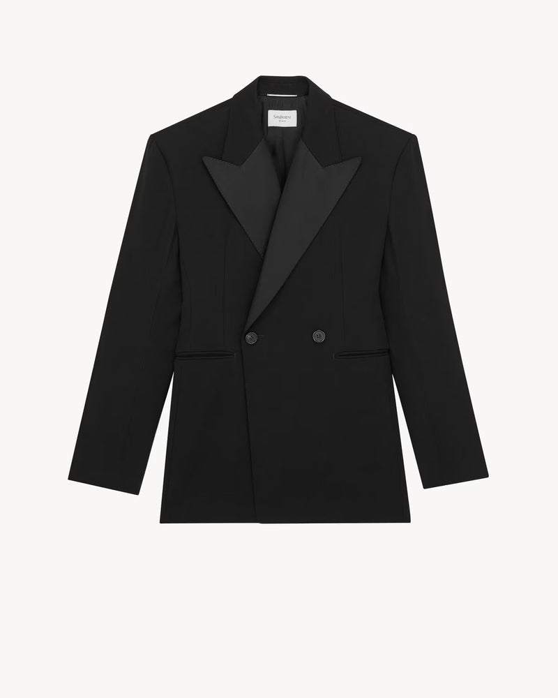 Saint Laurent Saint Laurent Double-breasted Tuxedo Jacket Black Men - World Class Fashion