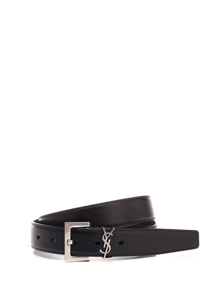 Saint Laurent Saint Laurent Monogram Belt Black Men - World Class Fashion