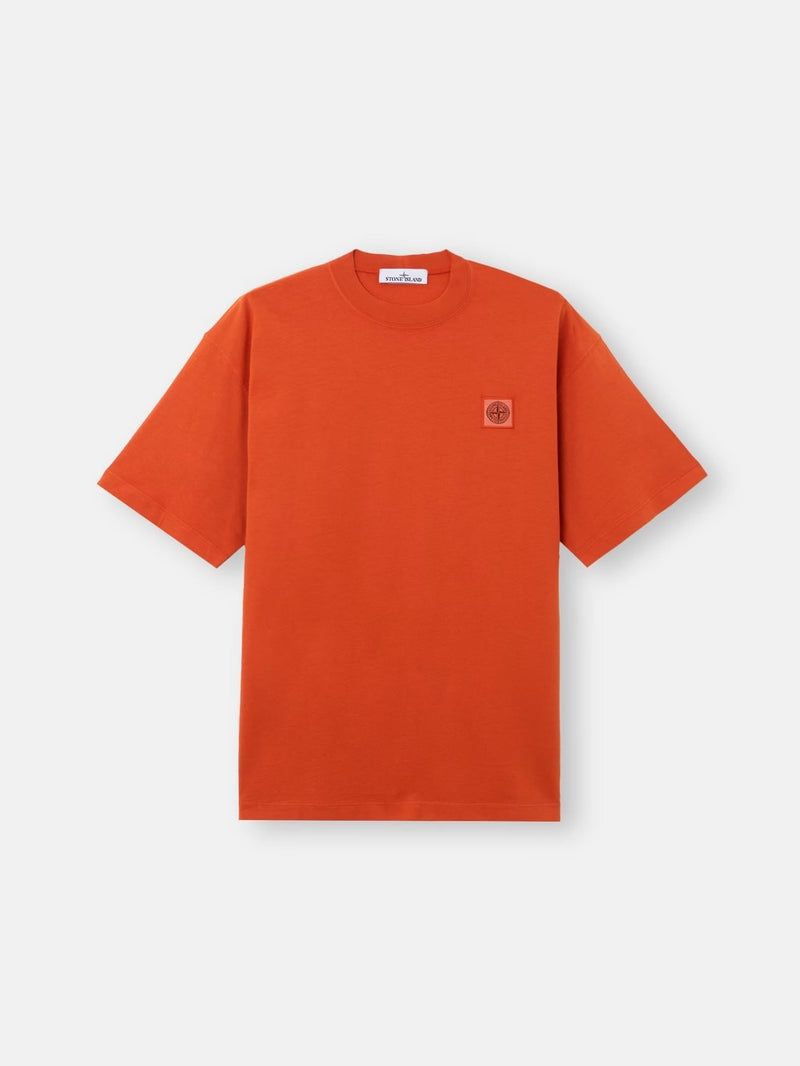 Stone Island Stone Island Compass Patch Cotton T-shirt Orange - World Class Fashion