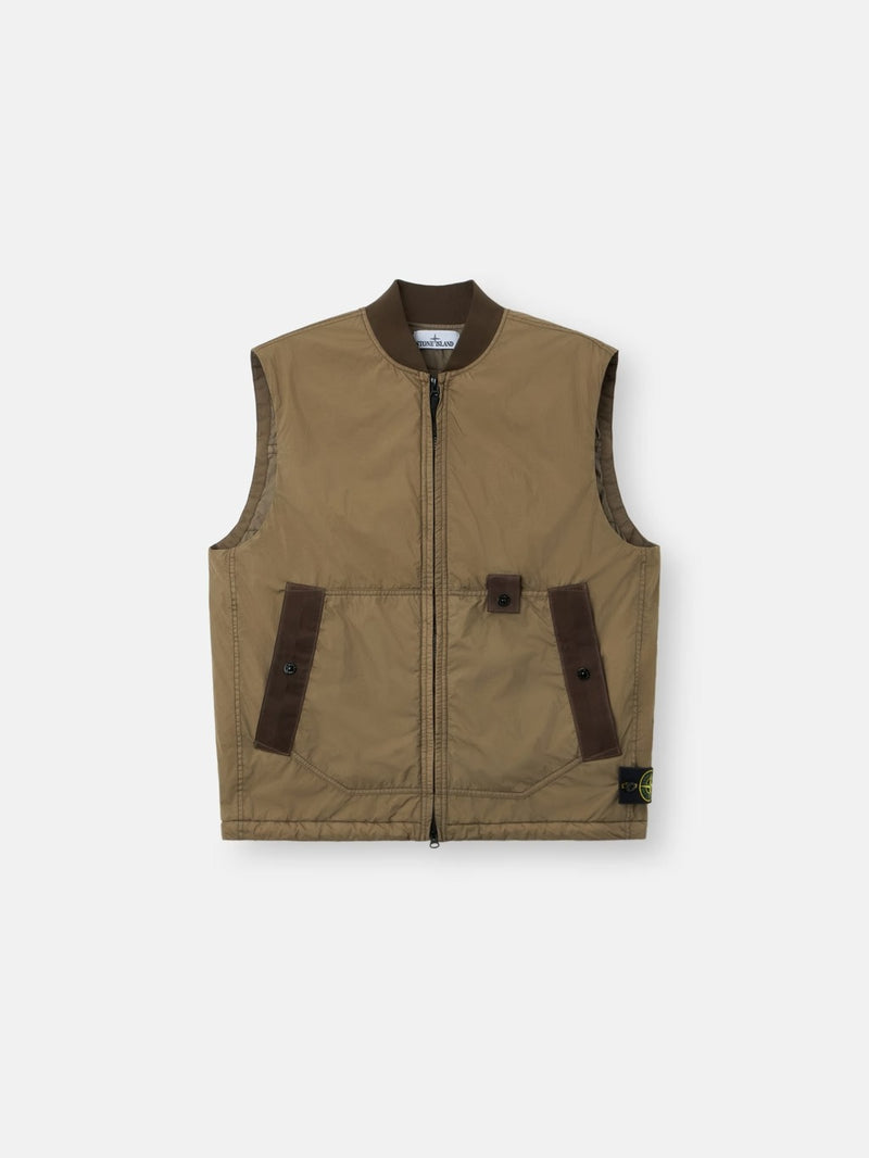 Stone Island Stone Island Crinkle Reps Ny Sleeveless Jacket Green - World Class Fashion