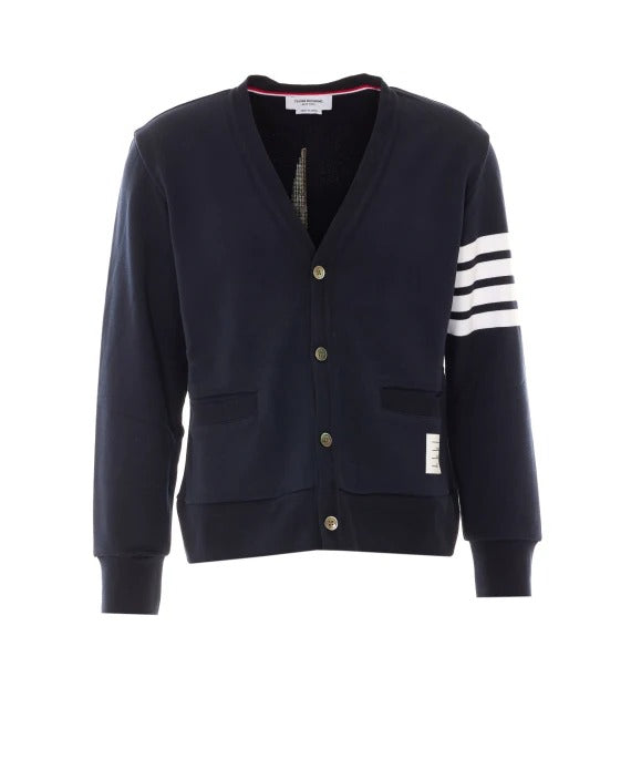 Thom Browne Thom Browne Cotton 4bar Cardigan Blue - World Class Fashion