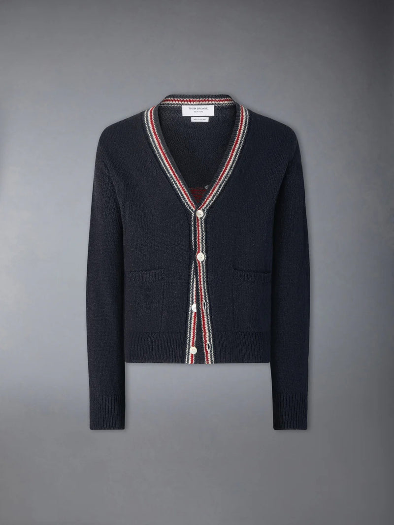 Thom Browne Thom Browne Wool Mohair Cardigan Blue - World Class Fashion