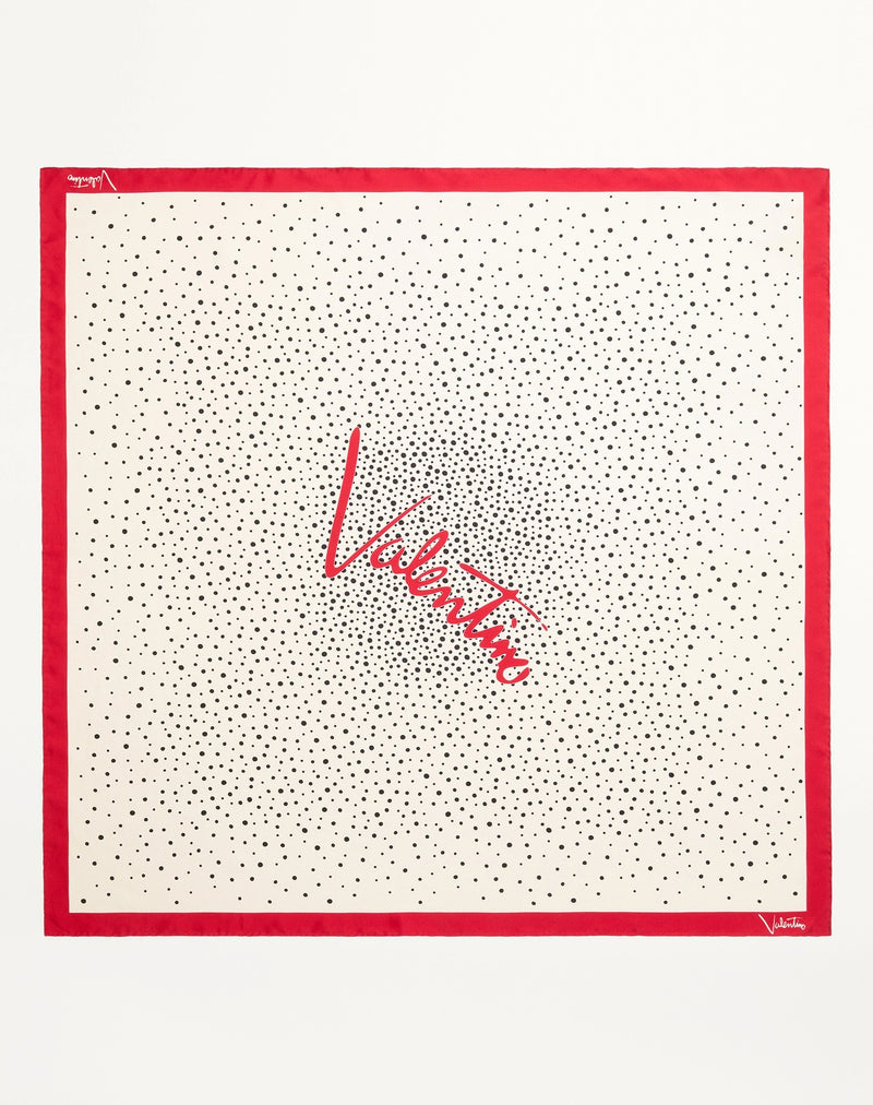 Valentino Garavani Valentino Garavani Little Stars Starry Silk Foulard White - World Class Fashion