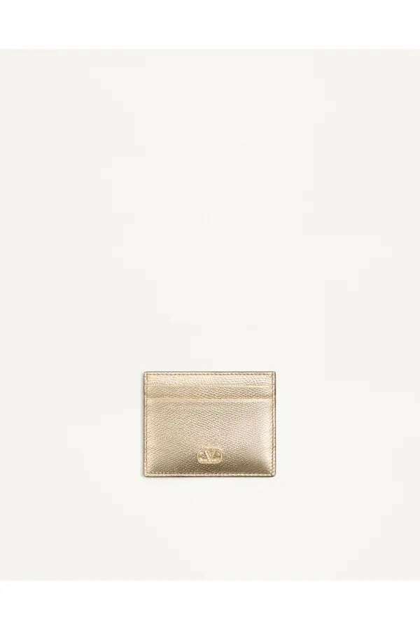 Valentino Garavani Valentino Garavani Vlogo Signature Card Holder Gold - World Class Fashion