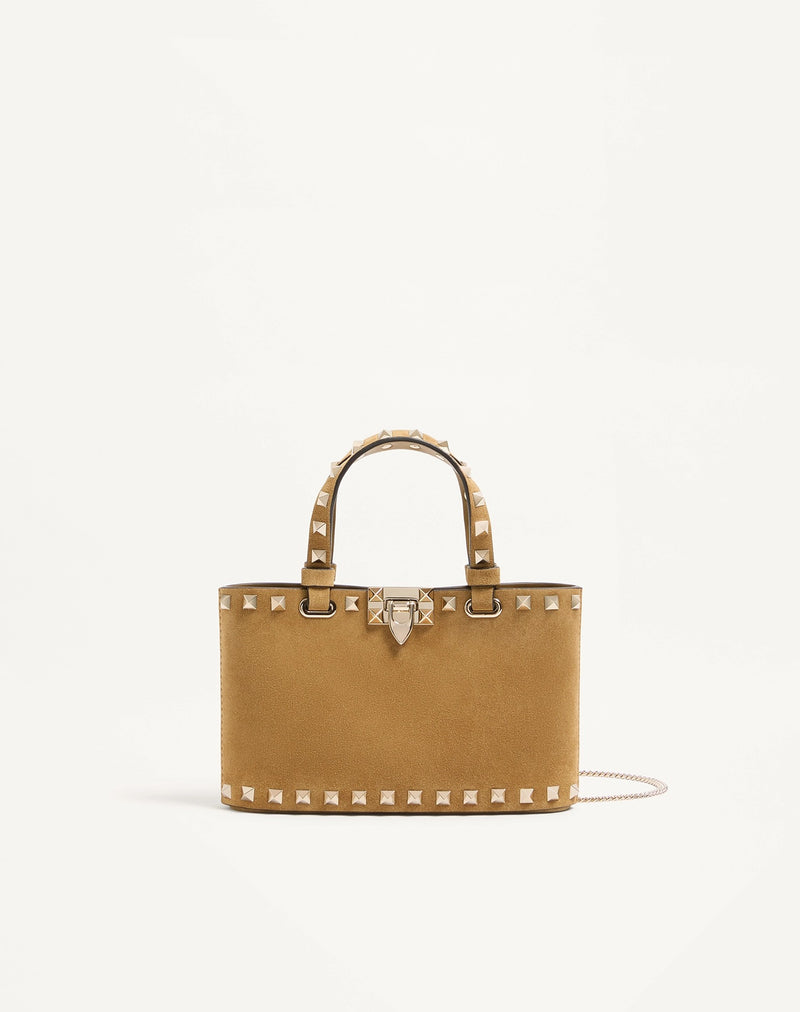 Valentino Garavani Bolso de mano mini Valentino Garavani Rockstud beige - World Class Fashion