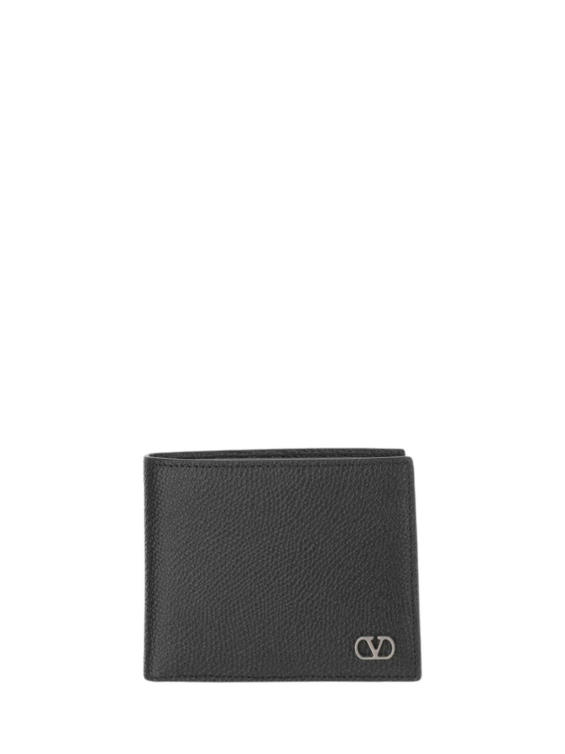 Valentino Garavani Valentino Garavani Vlogo Leather Wallet Black - World Class Fashion