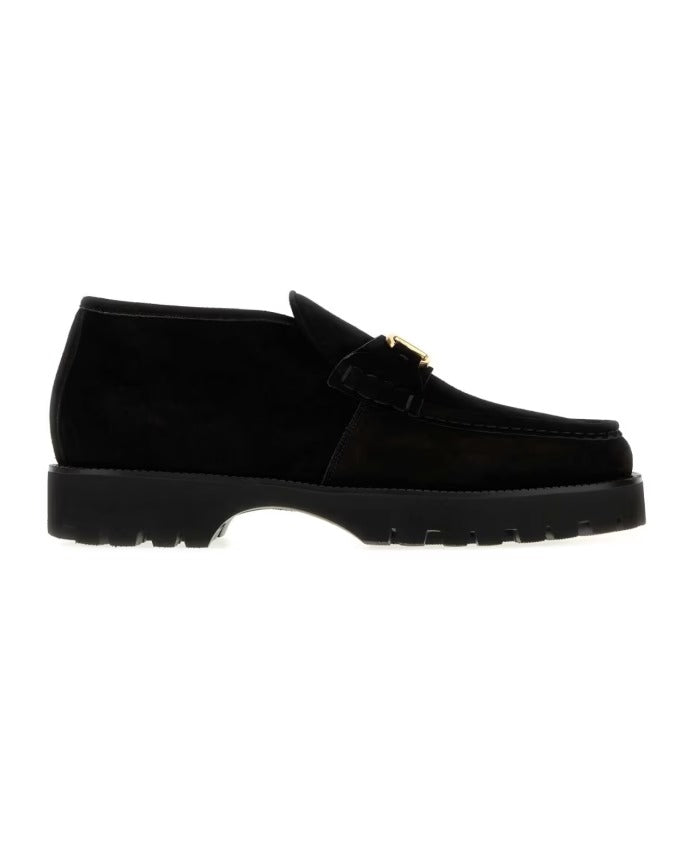 Valentino Garavani Valentino Garavani Lord Chunky Leather Loafers Black - World Class Fashion