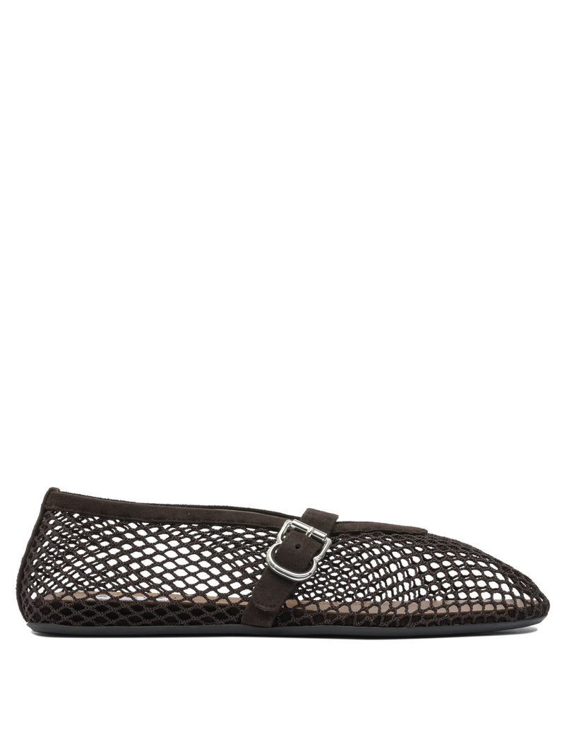 Alaia Alaïa Mary Jane Mesh Ballet Flats Brown - World Class Fashion
