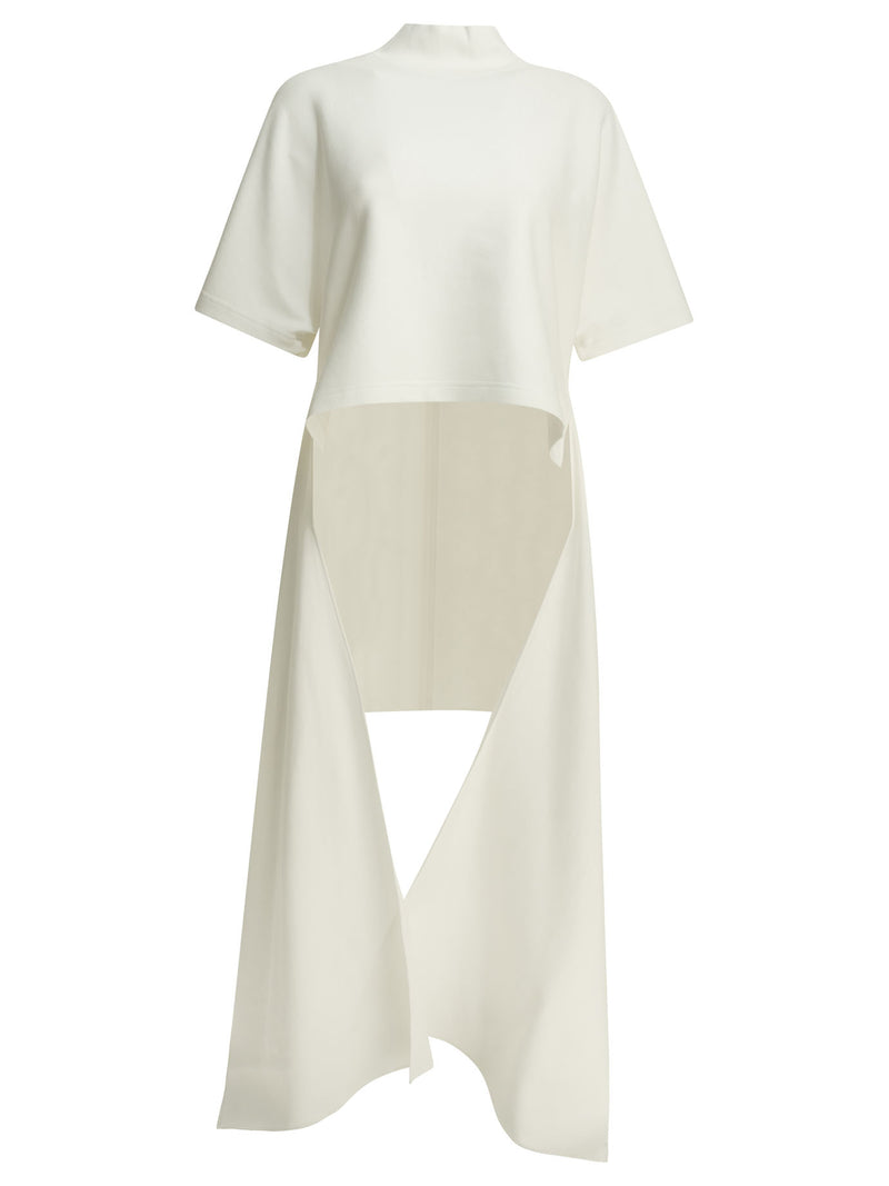 Alaia Alaïa Asymmetrical Mock Neck T-shirt White - World Class Fashion
