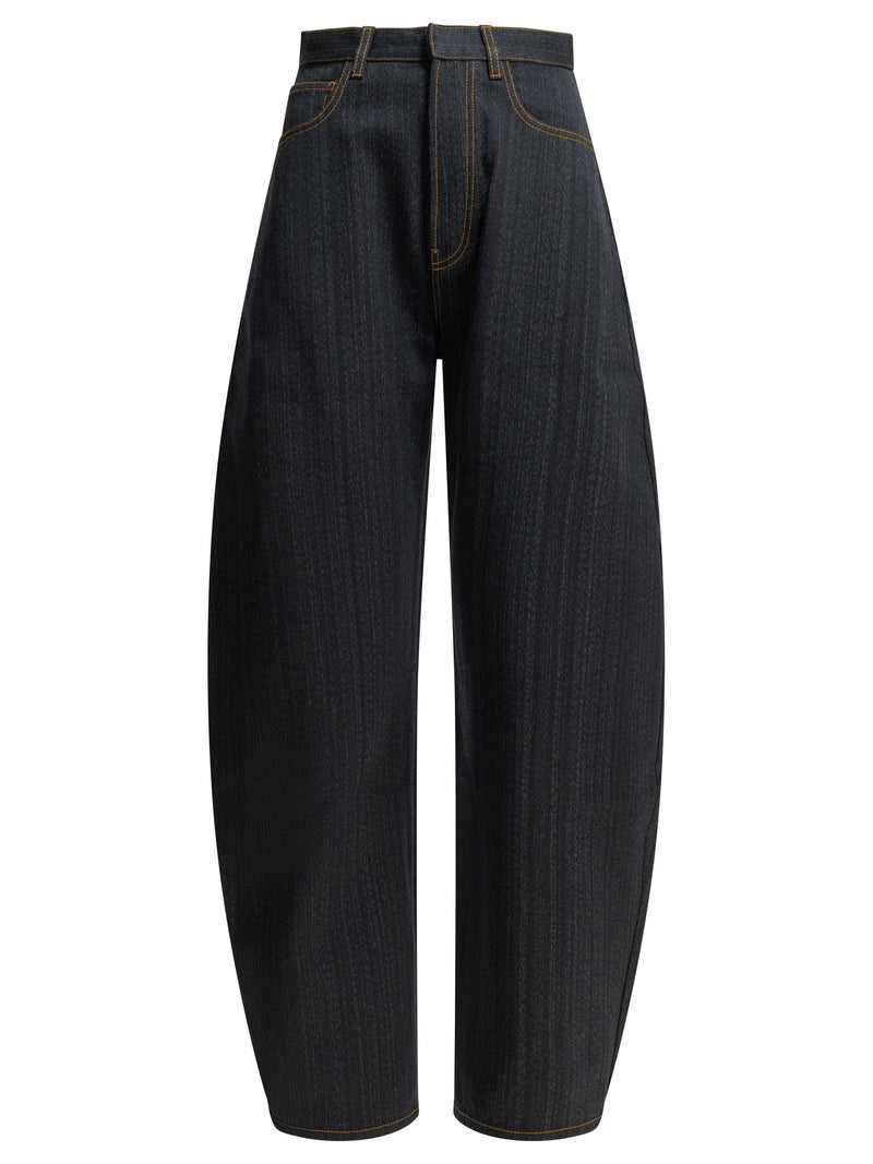 Alaia Alaïa Round Wide-leg Jeans Blue Women - World Class Fashion