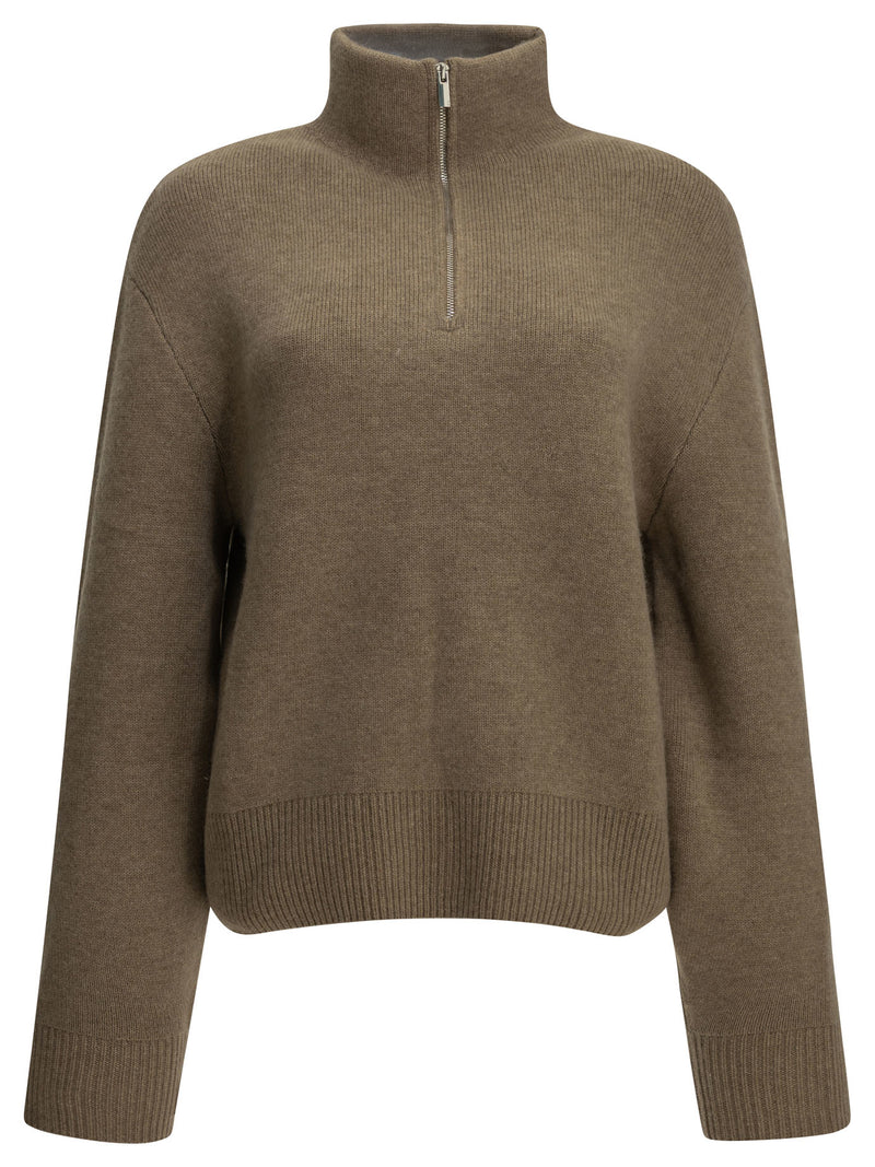 Almada Label Almada Label Dana Half-zip Sweater Brown - World Class Fashion