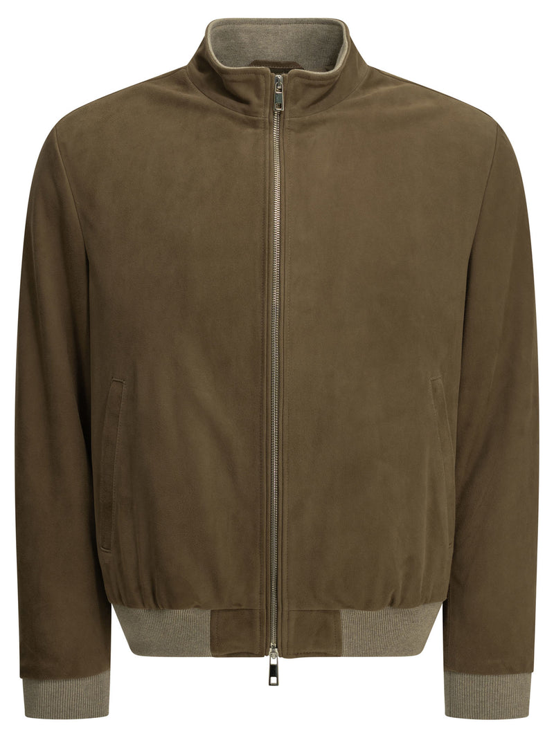 Altum Altum Padded Suede Bomber Jacket Beige - World Class Fashion