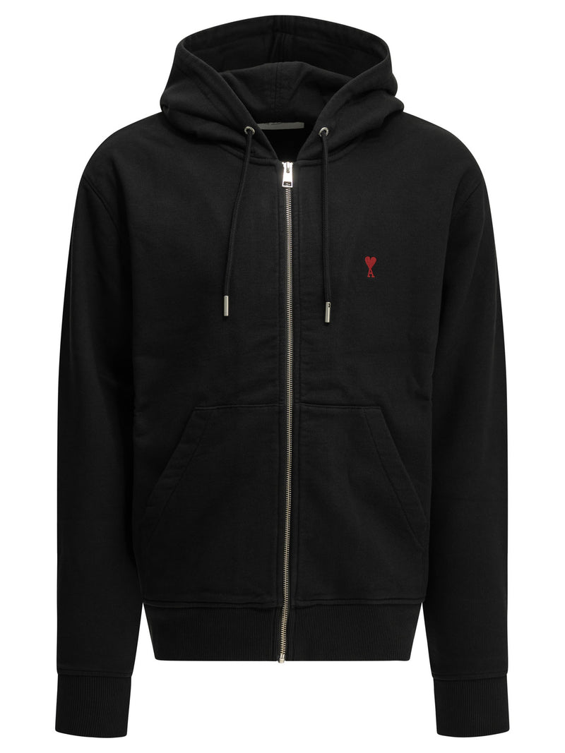AMI Paris Ami Paris Ami De Coeur Zip-up Sweatshirt - World Class Fashion