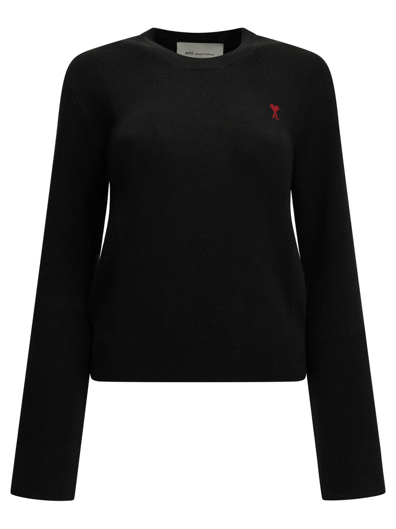 AMI Paris AMI Paris Ami De Coeur Crew-neck Sweater Black - World Class Fashion