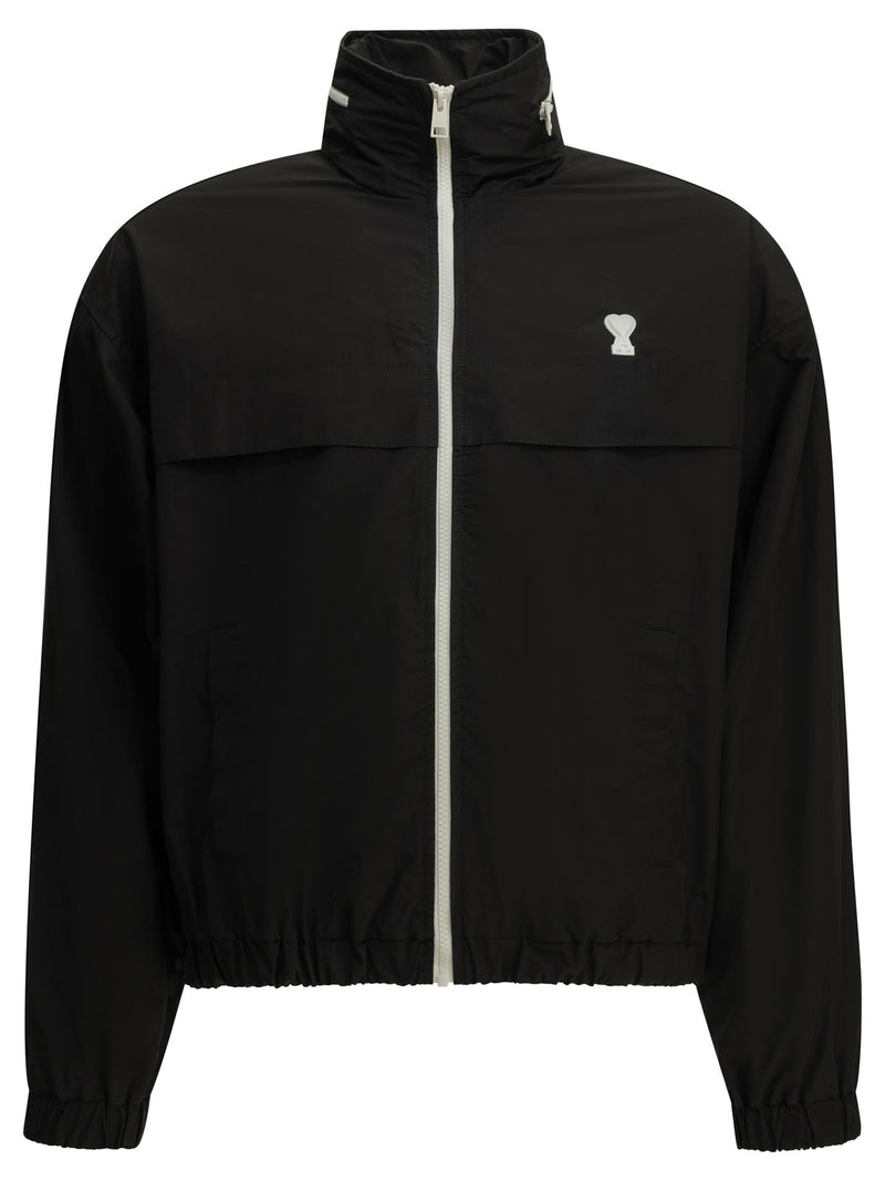 AMI Paris AMI Paris Ami De Coeur Windbreaker Black - World Class Fashion