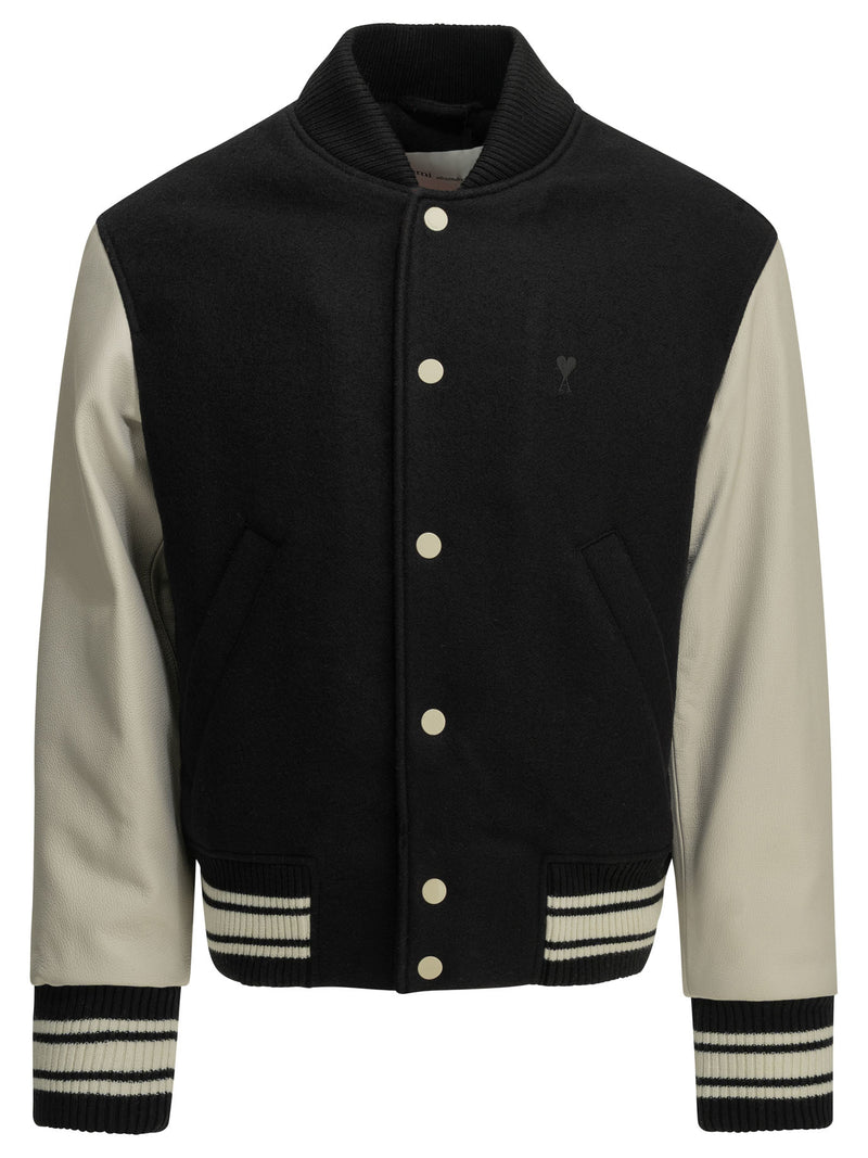 AMI Paris AMI Paris Teddy Bomber Jacket Black - World Class Fashion