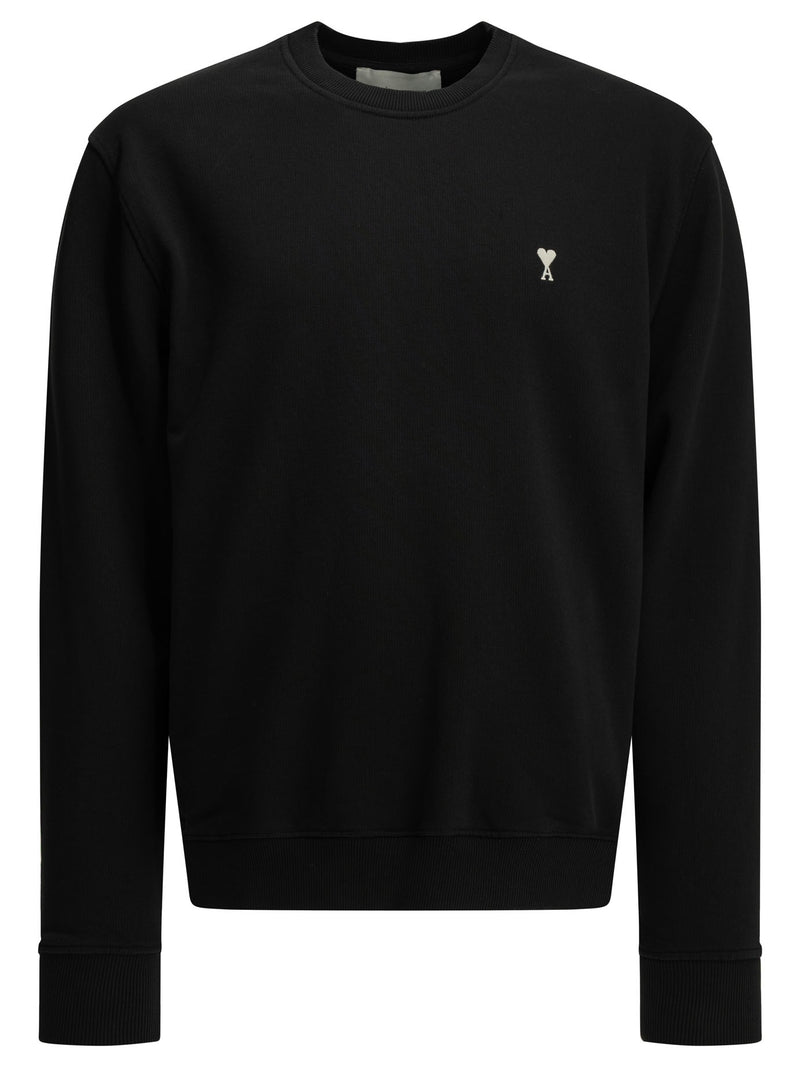 AMI Paris AMI Paris Ami De Coeur Crew-neck Sweatshirt Black - World Class Fashion