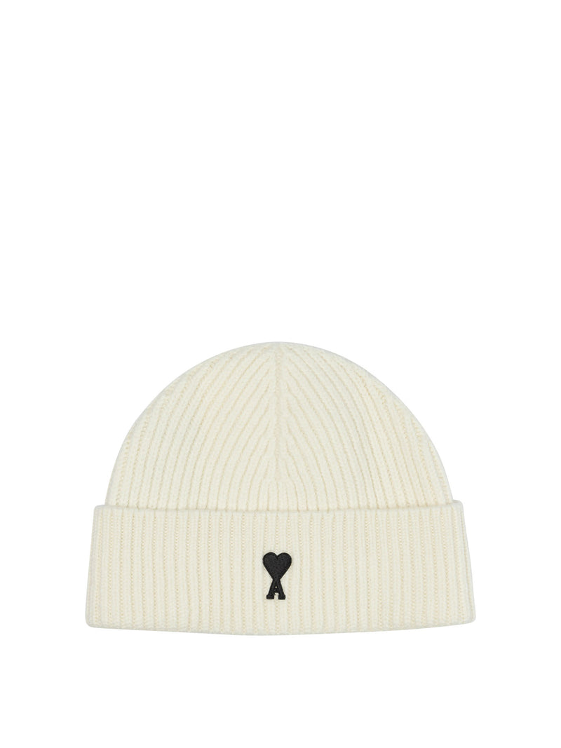 AMI Paris AMI Paris Ami De Coeur Beanie White - World Class Fashion