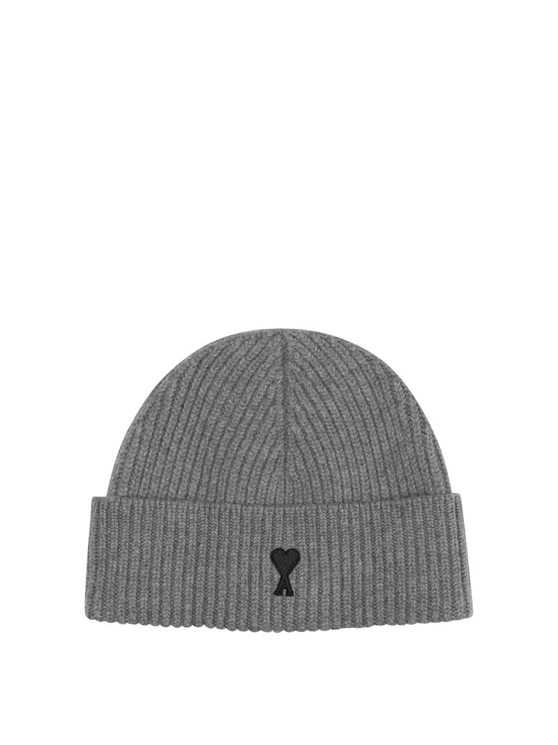 AMI Paris AMI Paris Ami De Coeur Beanie Grey - World Class Fashion