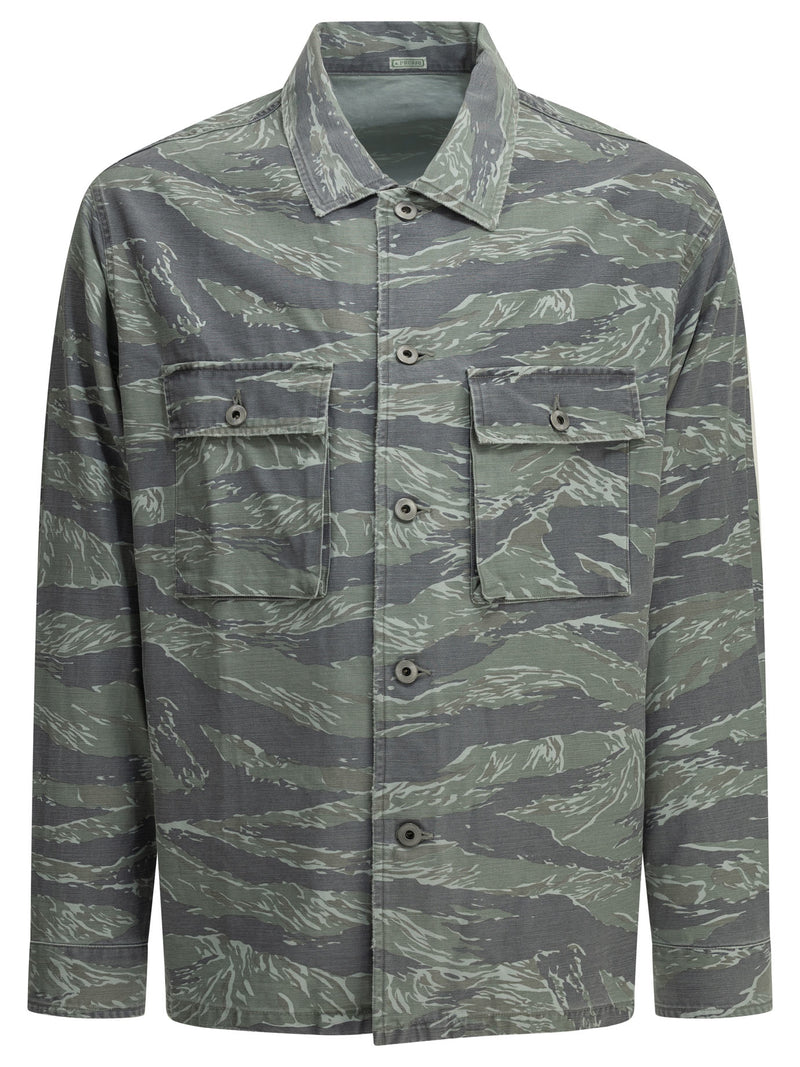 A.presse A.presse Vintage Us Army Tiger Stripe Overshirt Jacket - World Class Fashion
